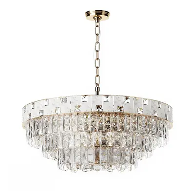 Crystal Tiered Chandelier With Gold Finish 3d model