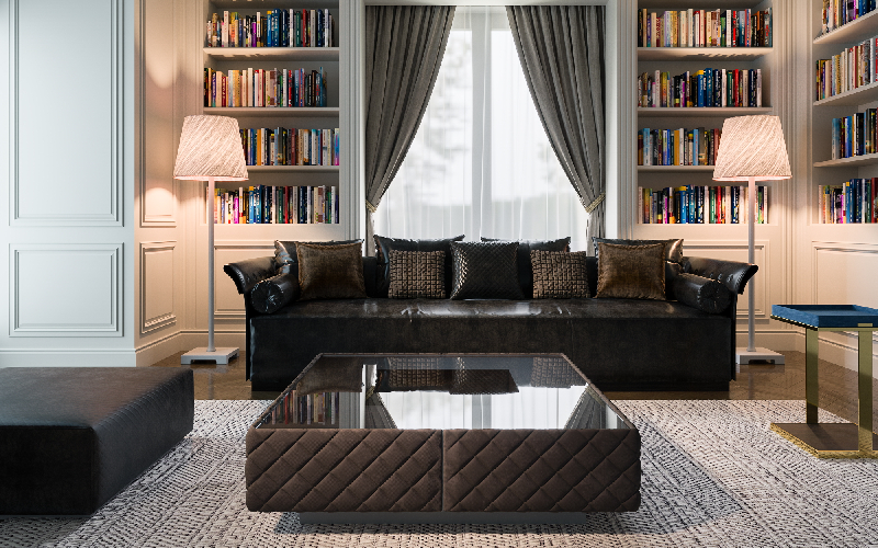 Art Deco Sofa & Side Table Set