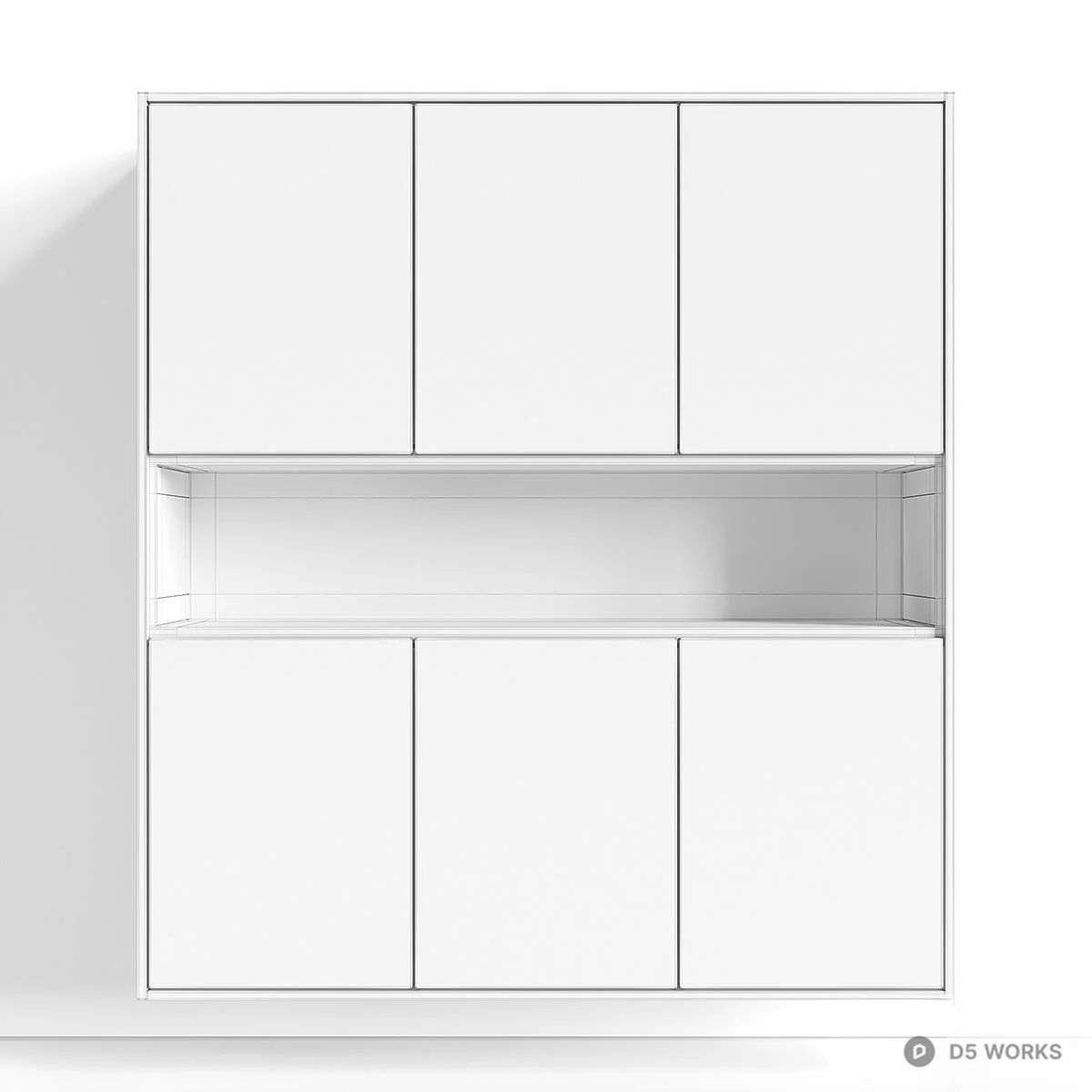 Minimalist White Bathroom Cabinet 3d model thumbnail 3