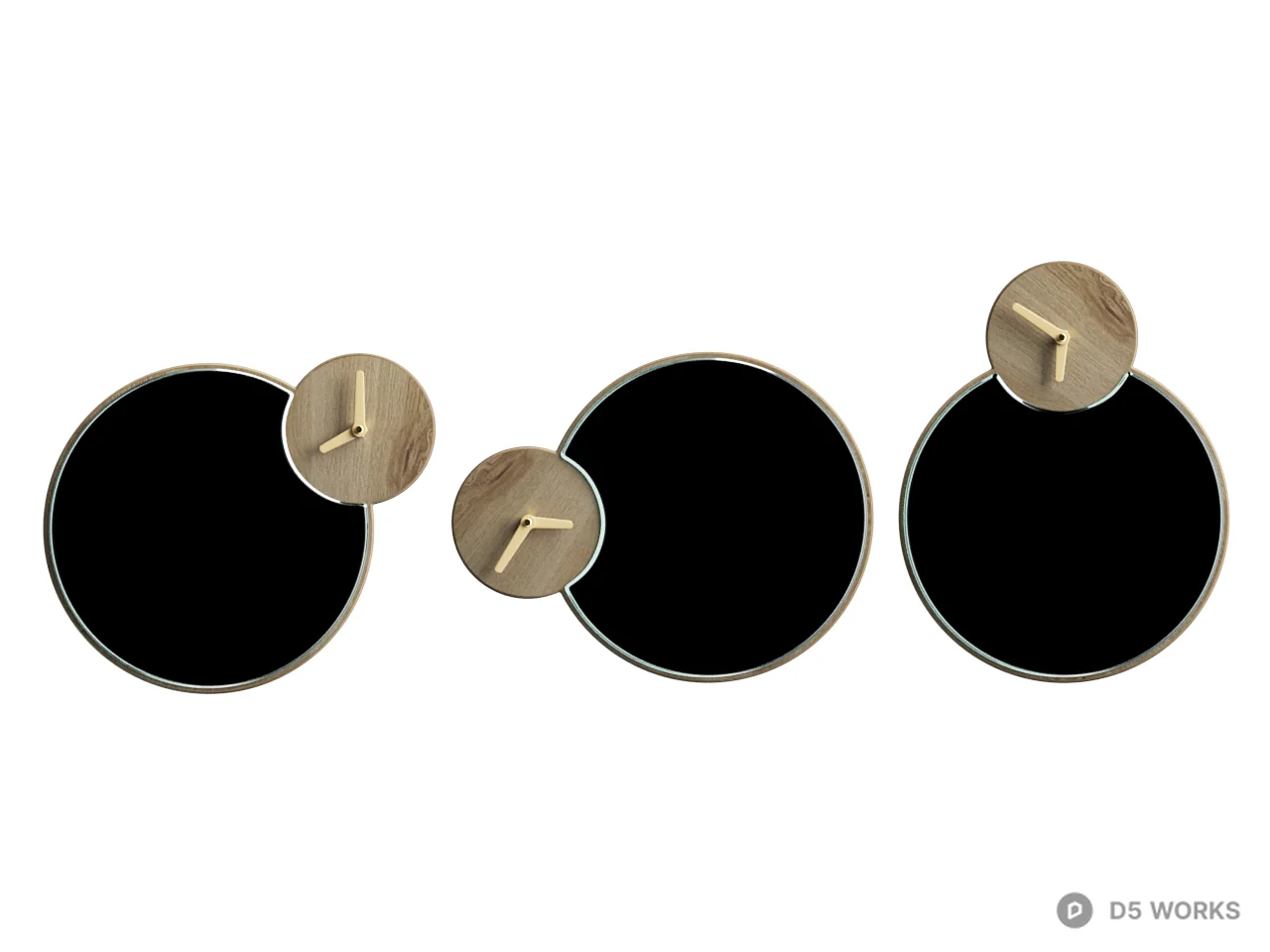 Minimalist Wall Clock Set 3d model thumbnail 2