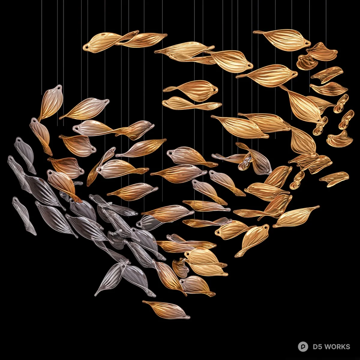 Leaf Shaped Pendant Light 3d model - Image 1