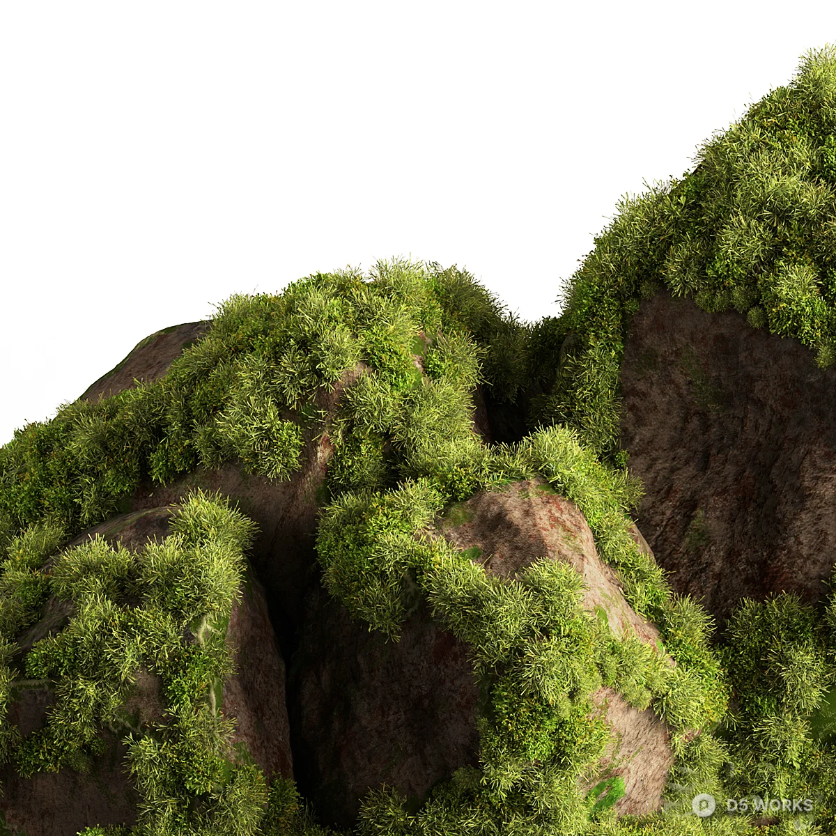 Moss Covered Rock 3d model thumbnail 3