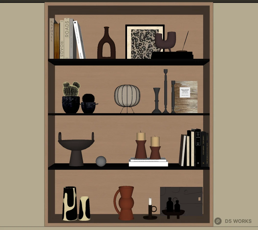 Minimalist Shelf Decor Set 3d model thumbnail 2