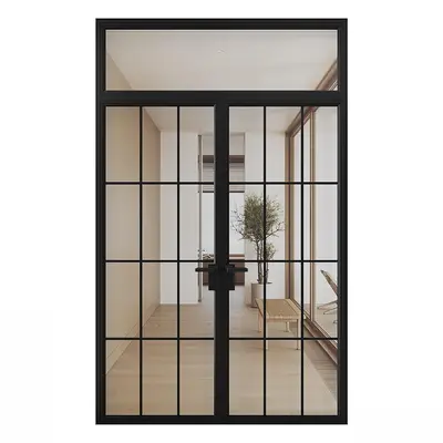 Black Grid Double Door 3d model