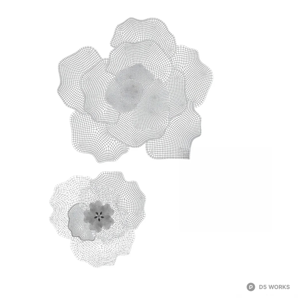 Metallic Floral Wall Decor 3d model thumbnail 2