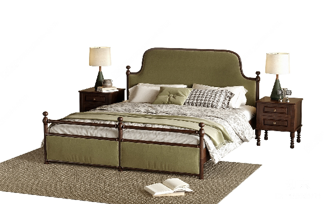 Mid-Century Modern Double Bed