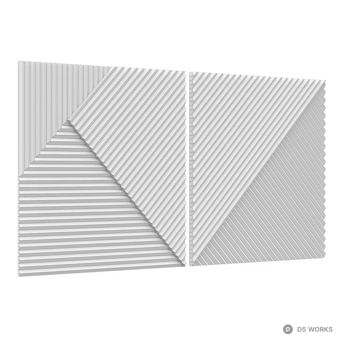 Geometric Stripe Wall Panel 3d model thumbnail 3