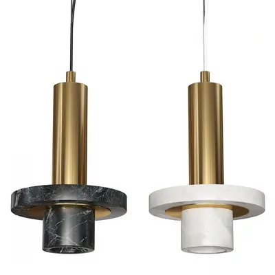Marble And Brass Pendant Light 3d model