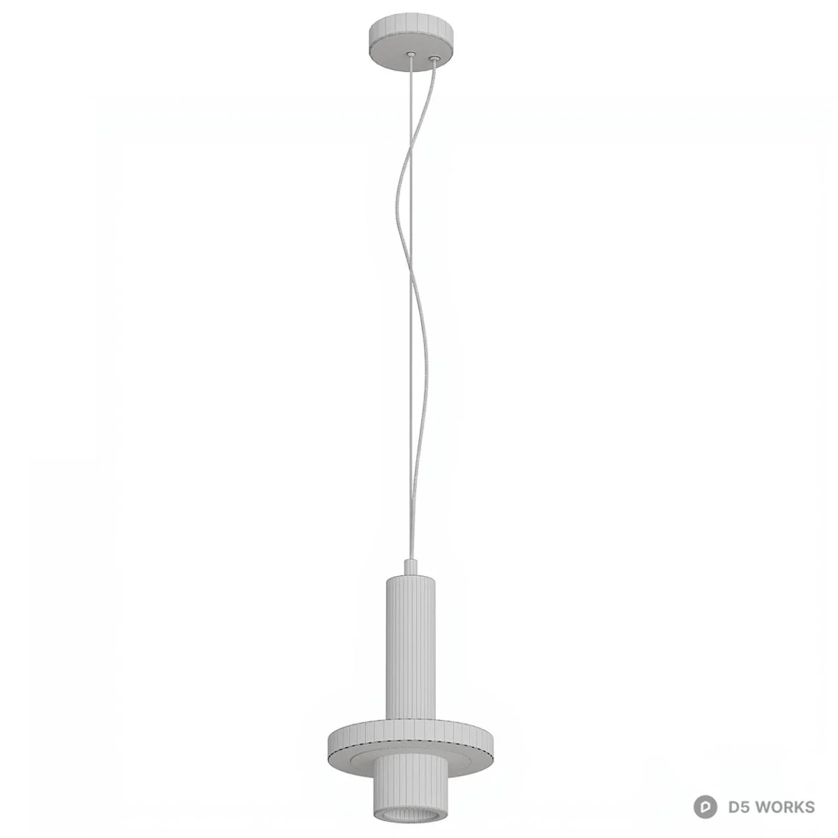 Marble And Brass Pendant Light 3d model thumbnail 3