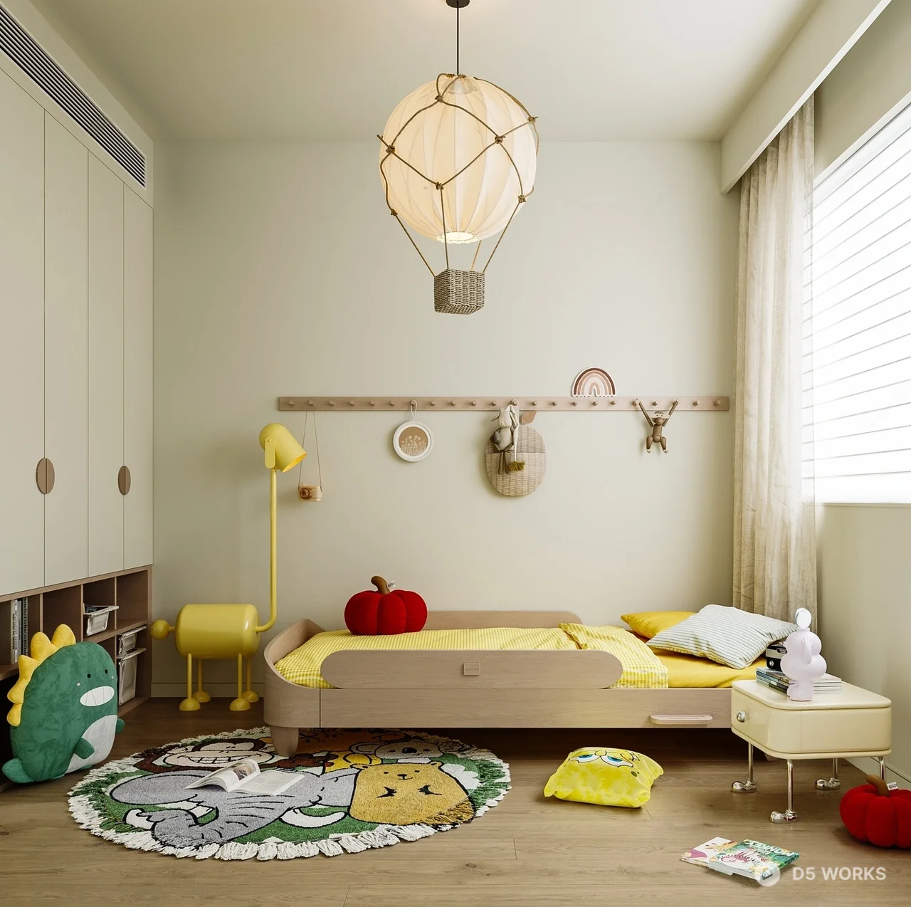 Scandinavian Style Children's Room With Playful Decor 3d model - Image 1