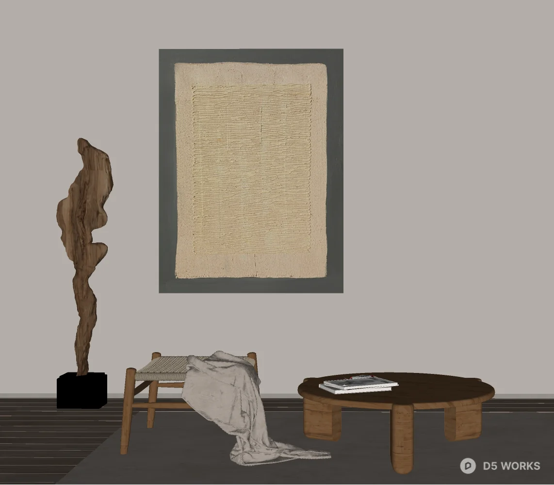 Minimalist Textured Wall Art 3d model thumbnail 2