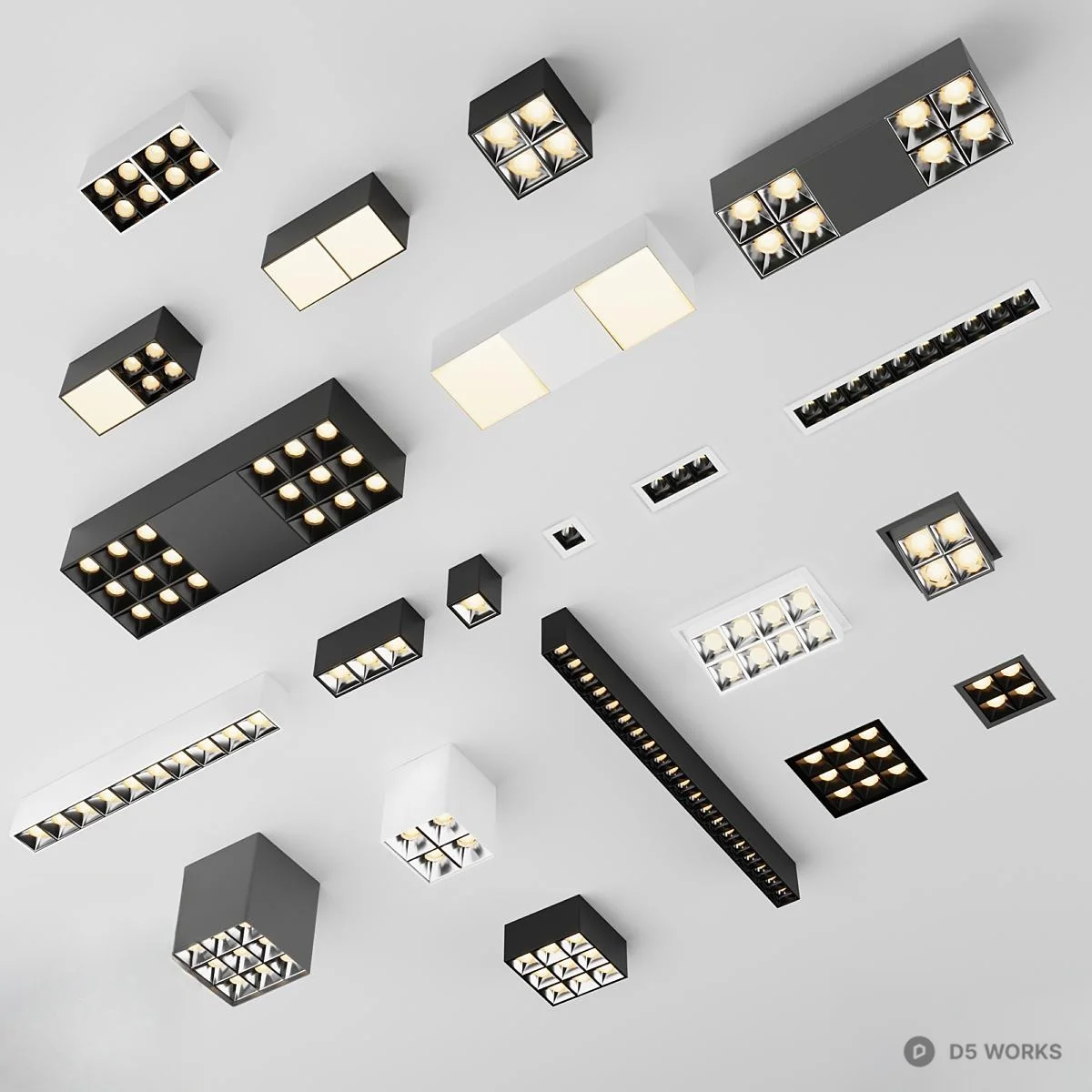 Grid Light Collection 3d model - Image 1