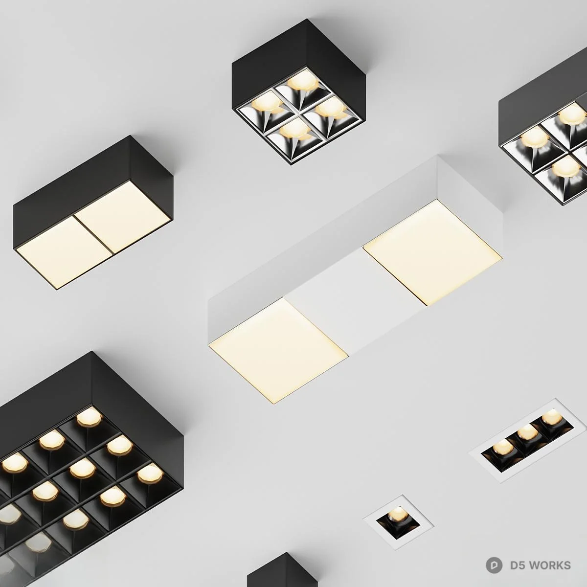 Grid Light Collection 3d model thumbnail 4