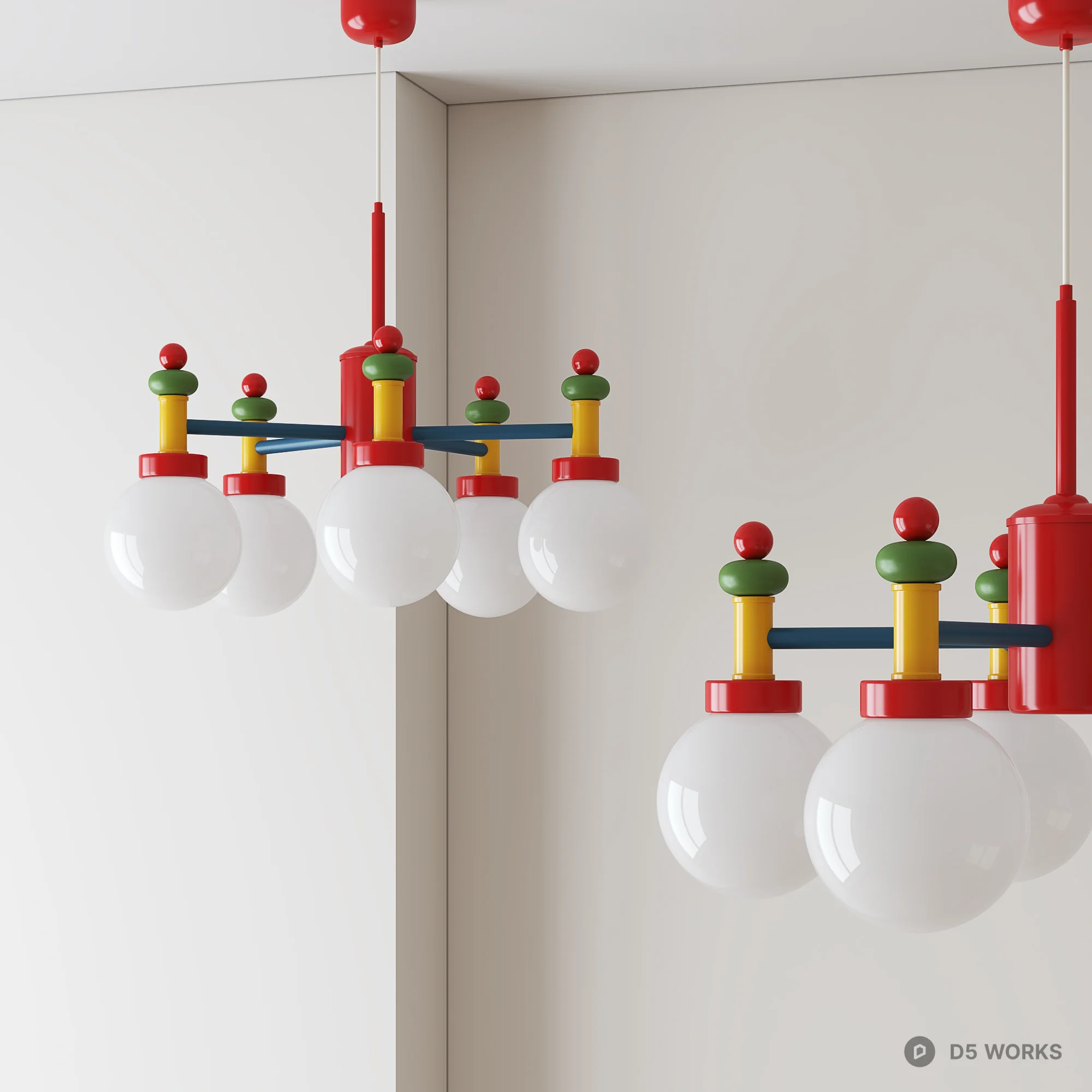 Modular Pendant Colorful Modular Pendant Light 3D Model .max