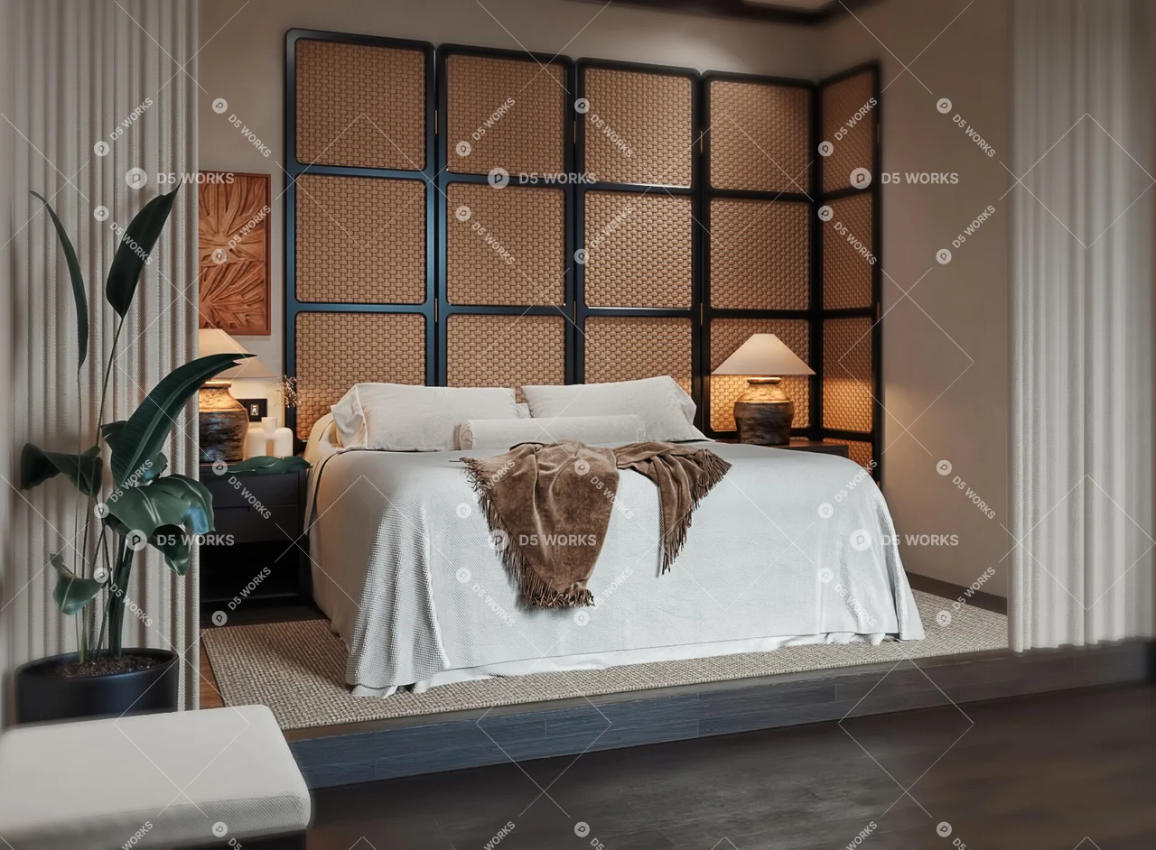Hotel Guest Room 3d model thumbnail 7
