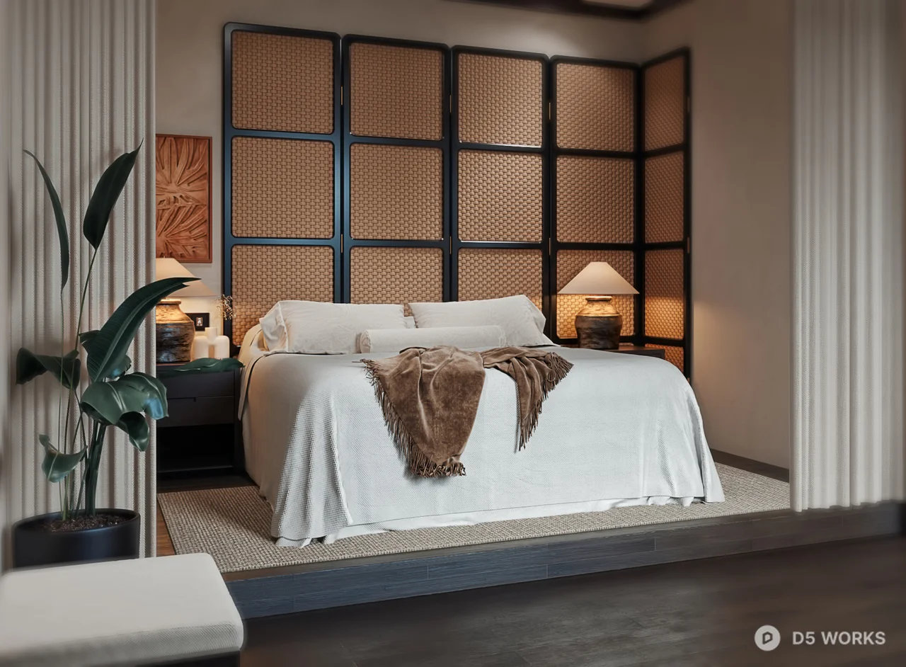 Modern Hotel Guest Room with Minimalist Design 3d model thumbnail 7