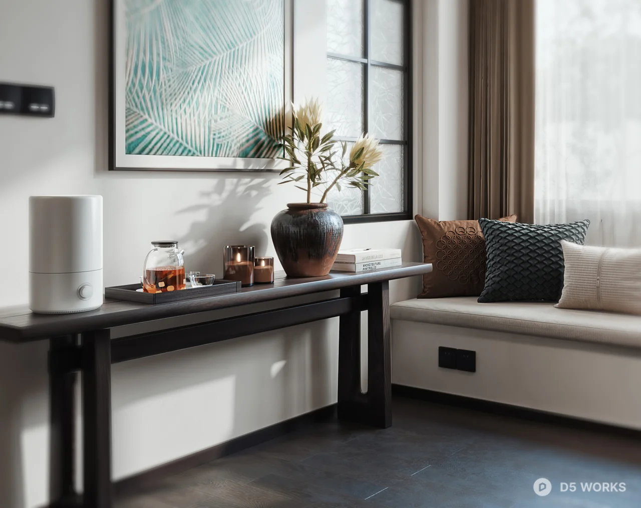 Modern Hotel Guest Room with Minimalist Design 3d model thumbnail 8