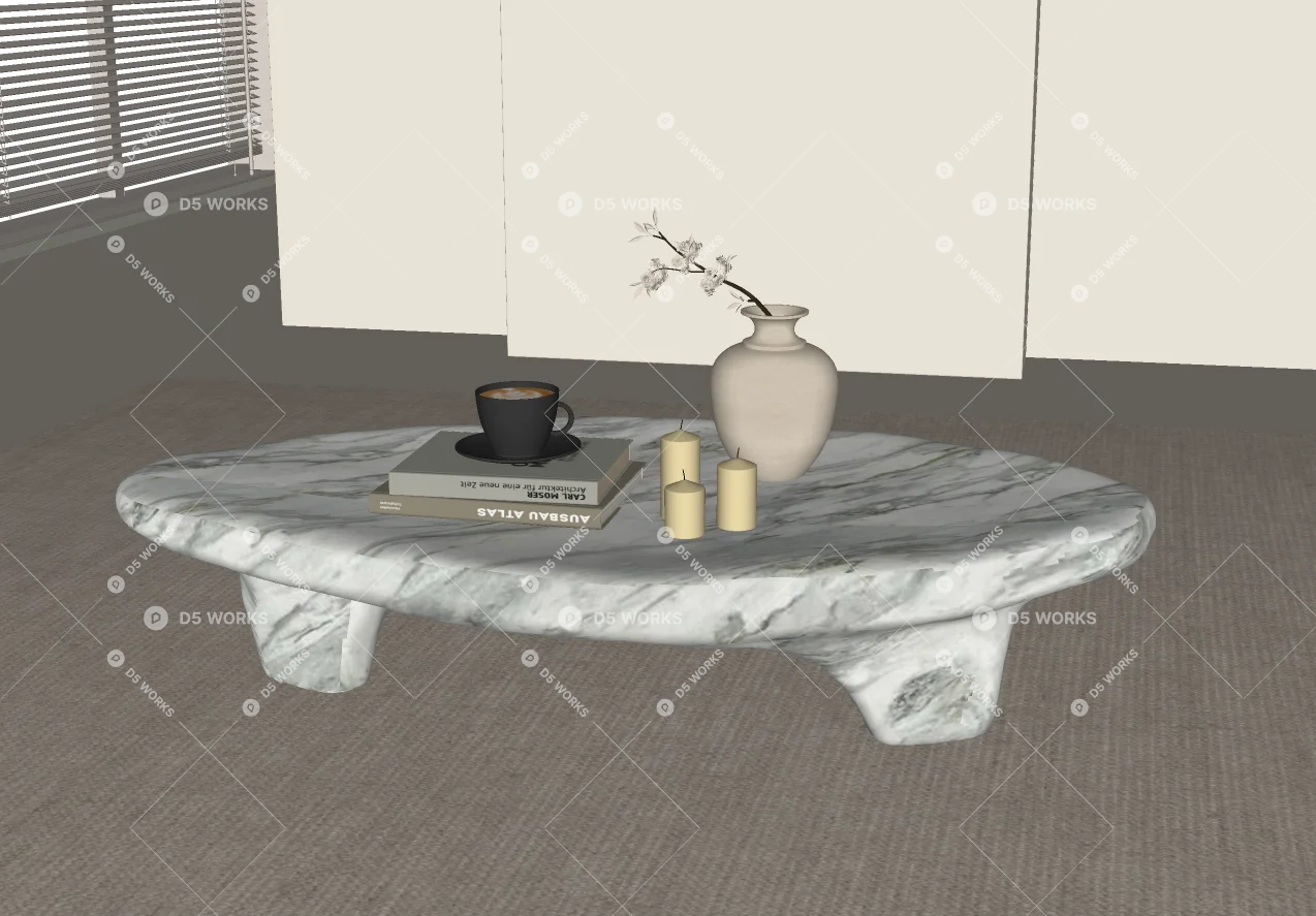 Contemporary Coffee Table 3d model thumbnail 2