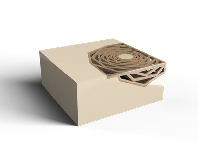 Spiral Inlay Side Table 3d model