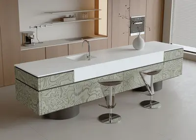 Marble Pattern Island Table 3d model