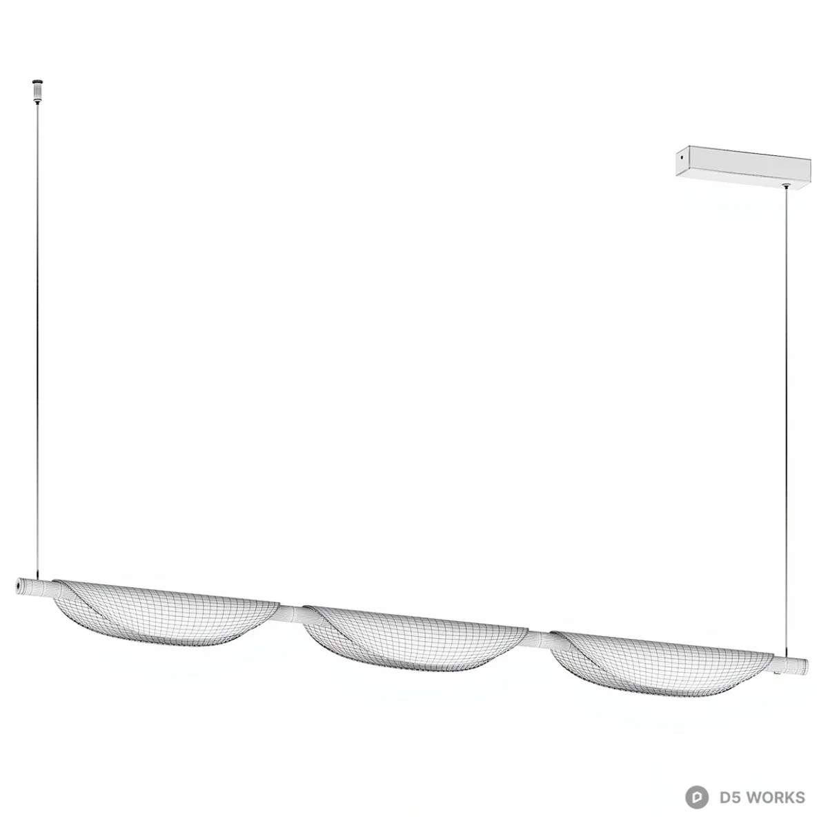 Modern Linear Pendant Light 3d model thumbnail 4