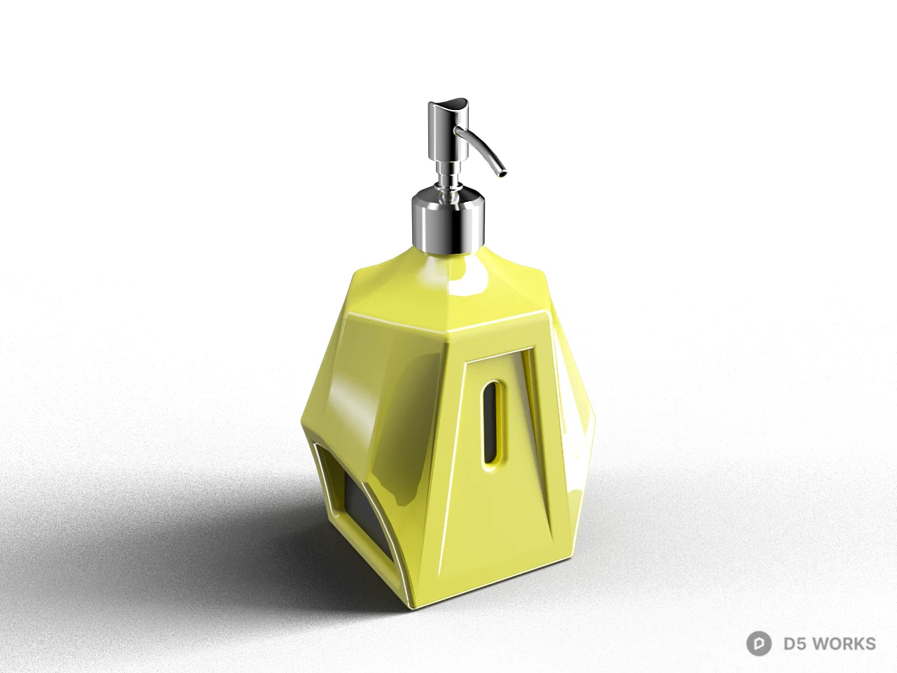 Geometric Yellow Soap Dispenser 3d model - Image 1
