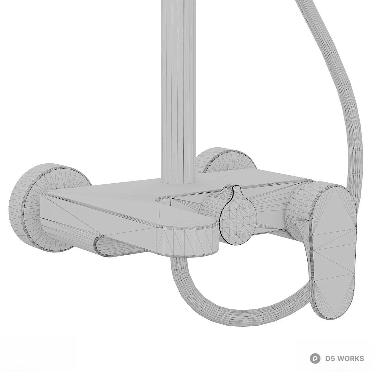 Modern Shower Faucet Set 3d model thumbnail 7