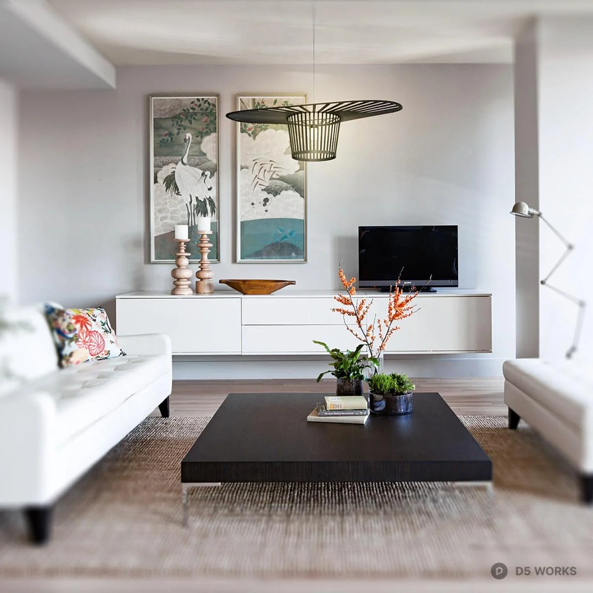 Spoke-Style Woven Pendant Lamp 3d model thumbnail 4