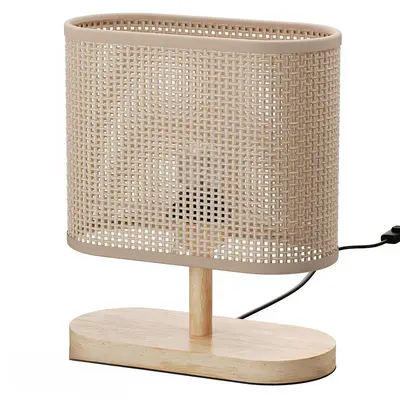 Woven Rattan Base Table Lamp 3d model