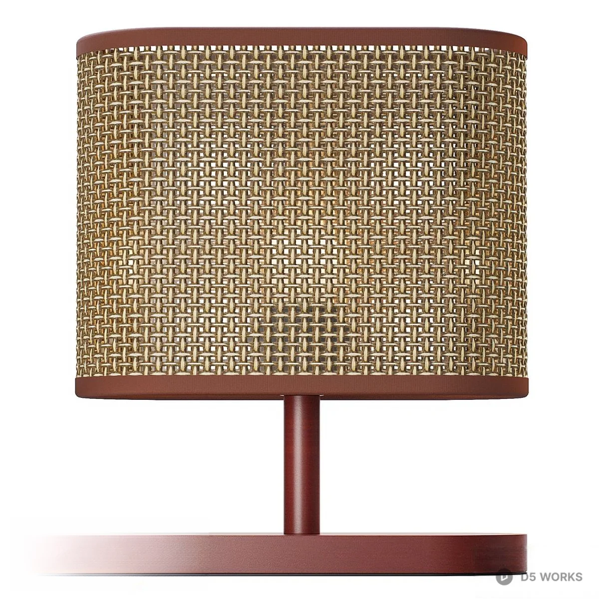 Woven Rattan Base Table Lamp 3d model thumbnail 5