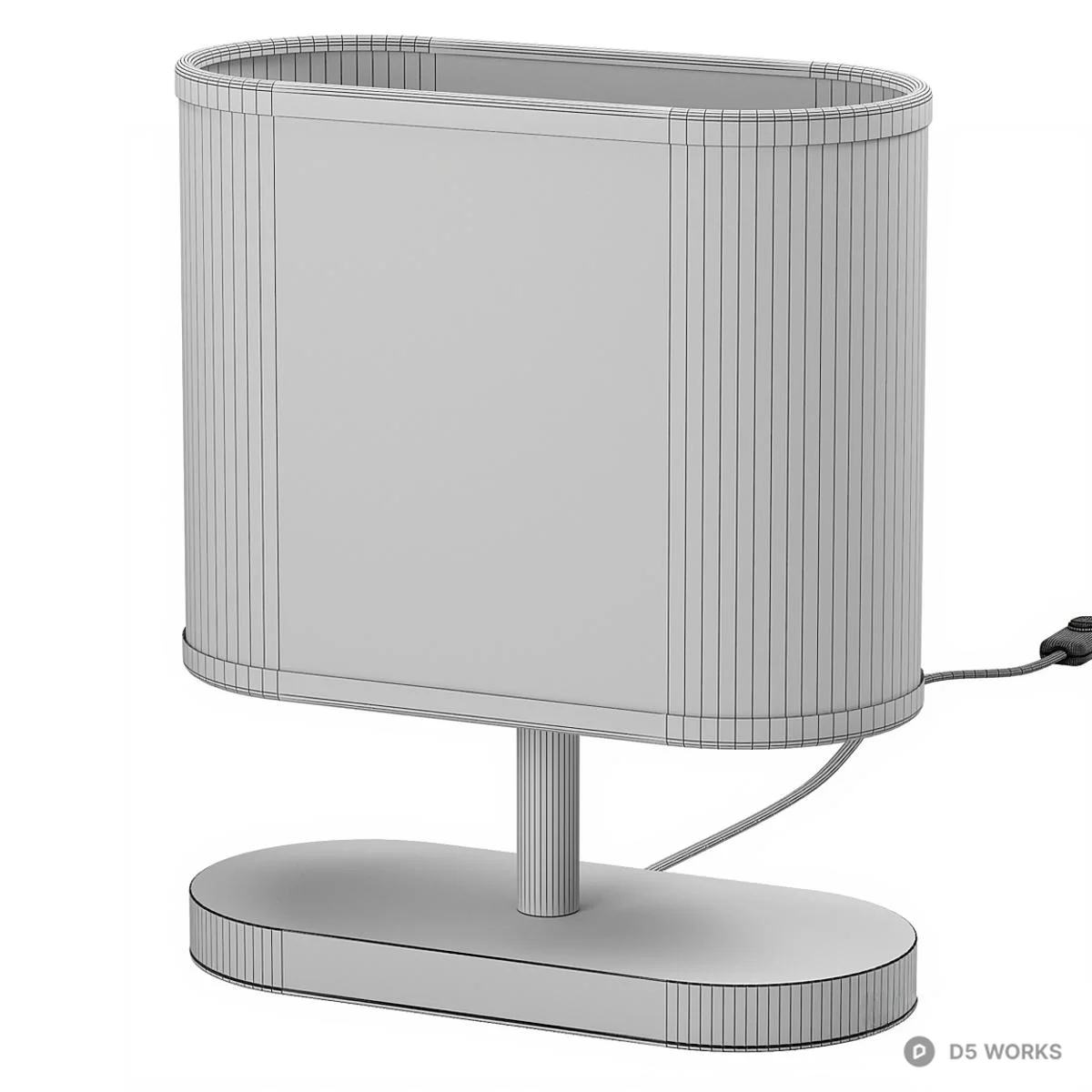 Woven Rattan Base Table Lamp 3d model thumbnail 6