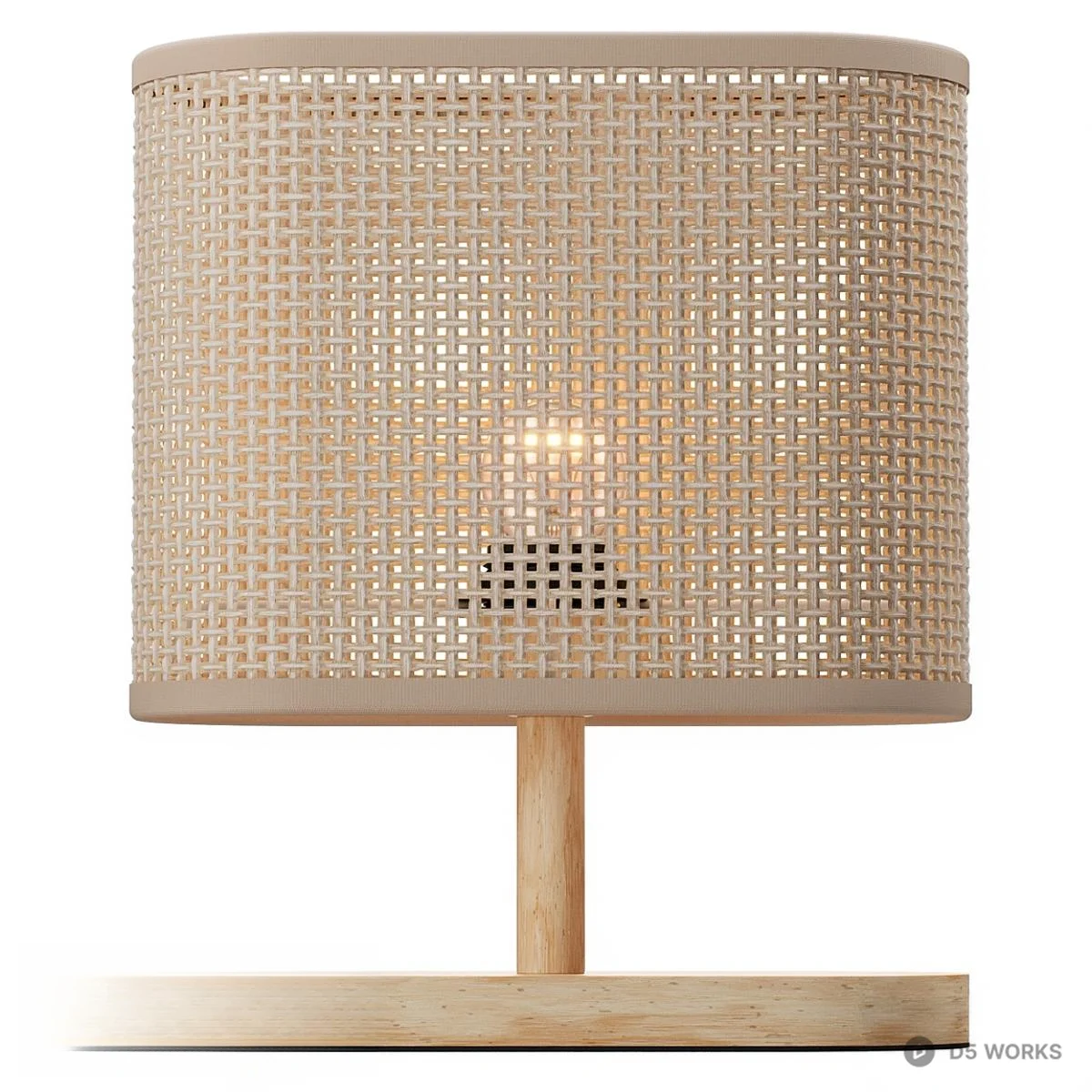 Woven Rattan Base Table Lamp 3d model thumbnail 4