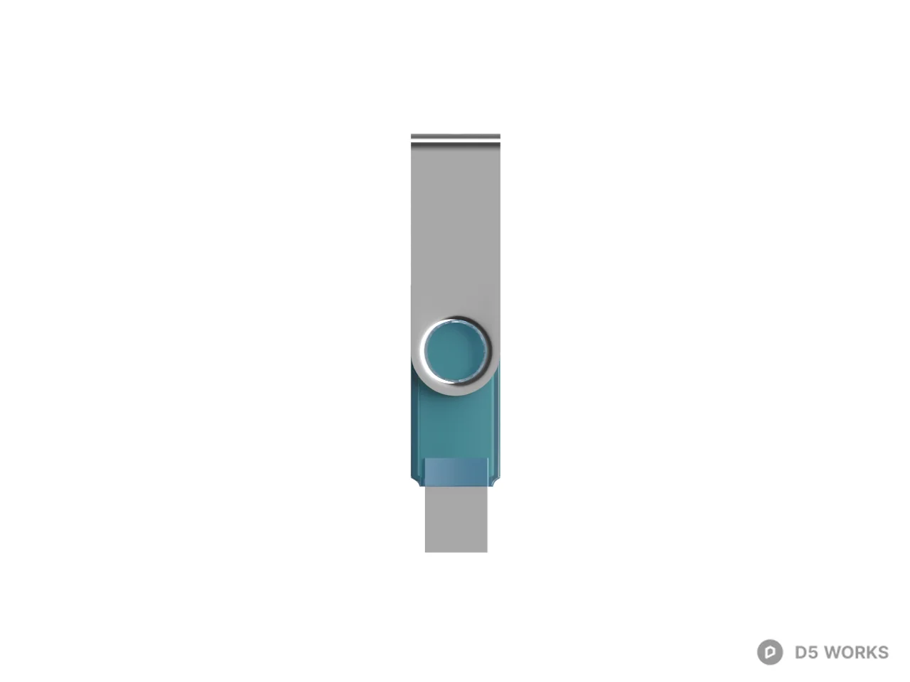 Minimalist USB Flash Drive 3d model thumbnail 2