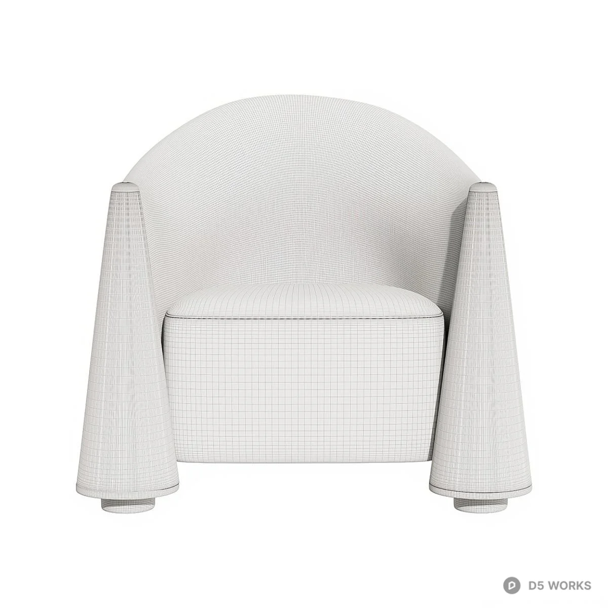 Organic Shape Fabric Lounger Sofa 3d model thumbnail 2