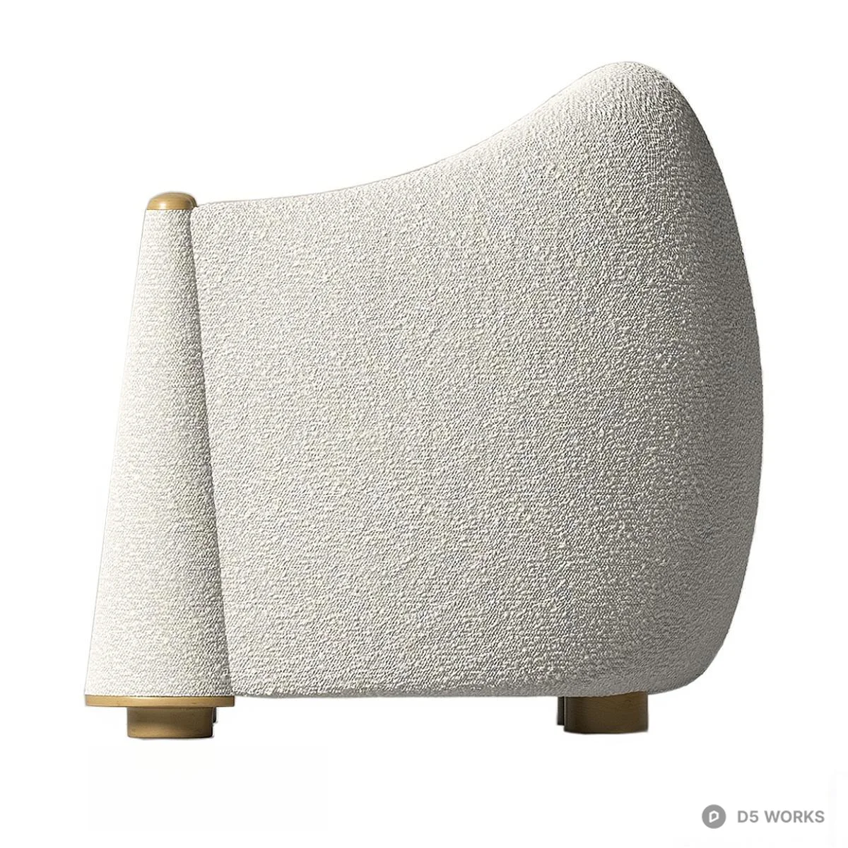 Organic Shape Fabric Lounger Sofa 3d model thumbnail 4