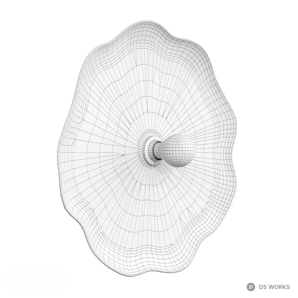 Black Petal Shaped Wall Lamp With Golden Core 3d model thumbnail 3