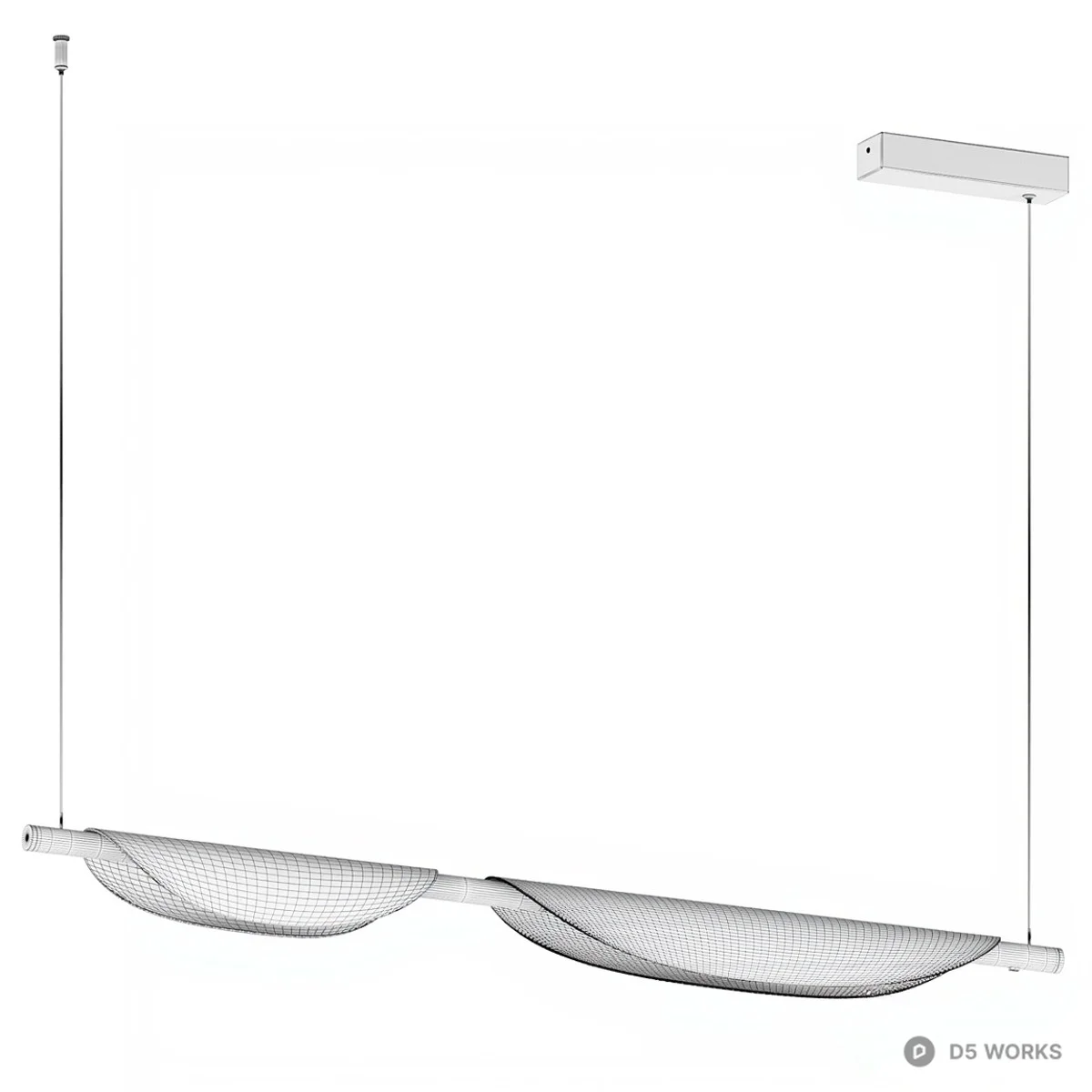 Minimalist Linear Pendant Light 3d model thumbnail 4