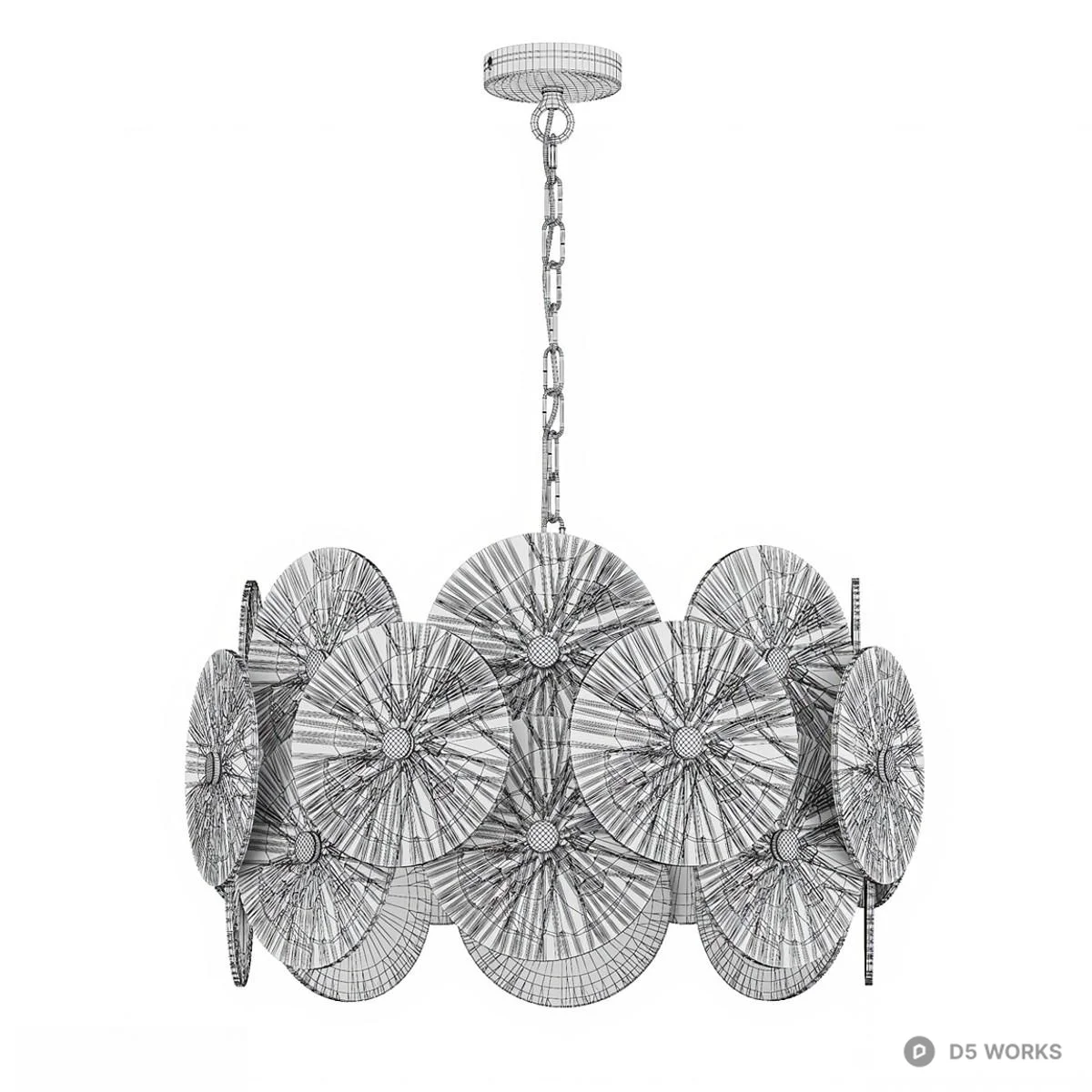Radiant Disc Chandelier 3d model thumbnail 3