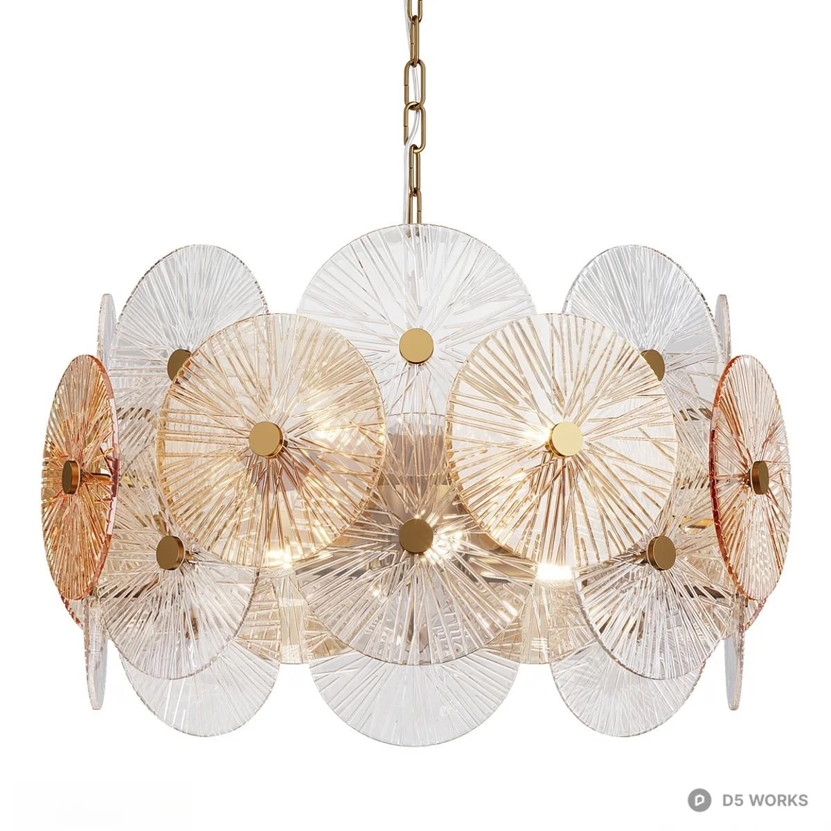Radiant Disc Chandelier 3d model thumbnail 2
