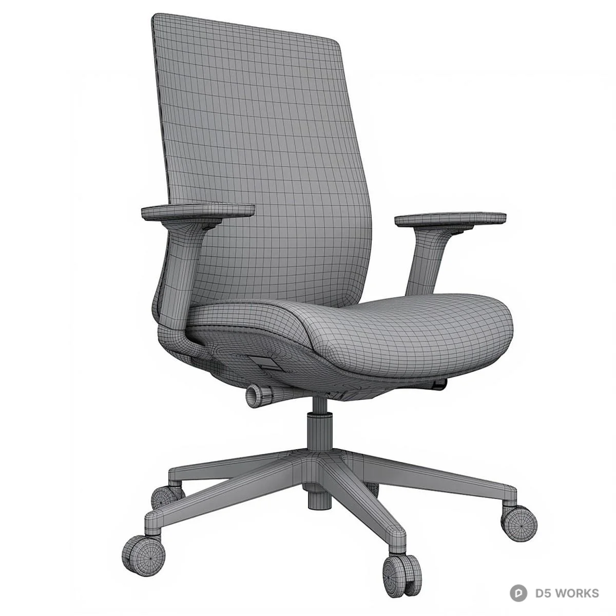 Ergonomic Mesh Office Chair 3d model thumbnail 5