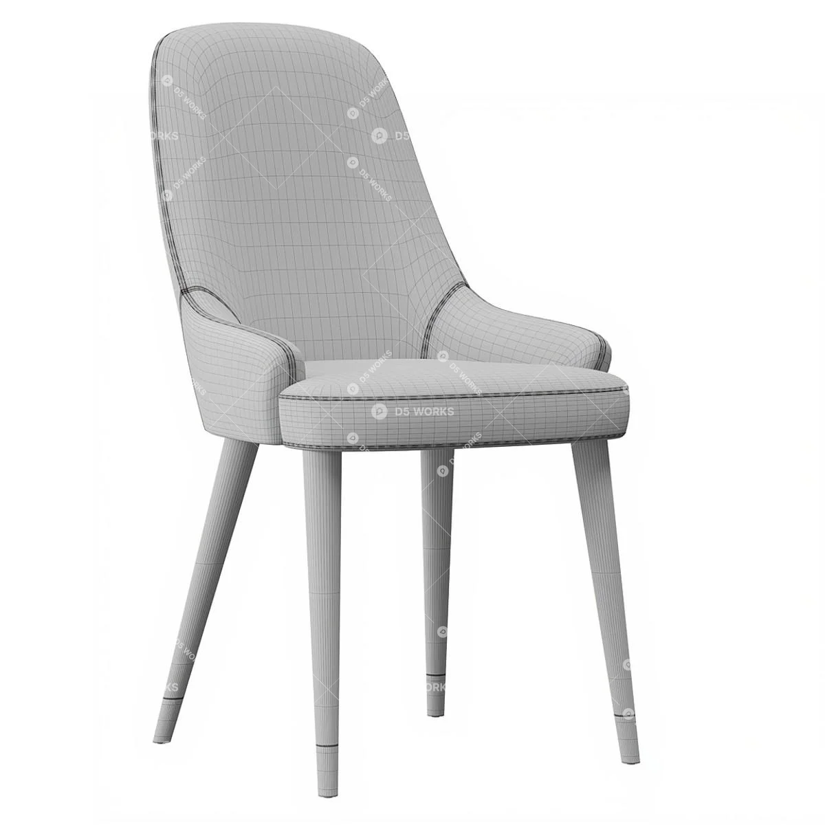 Modern Study Chair 3d model thumbnail 3