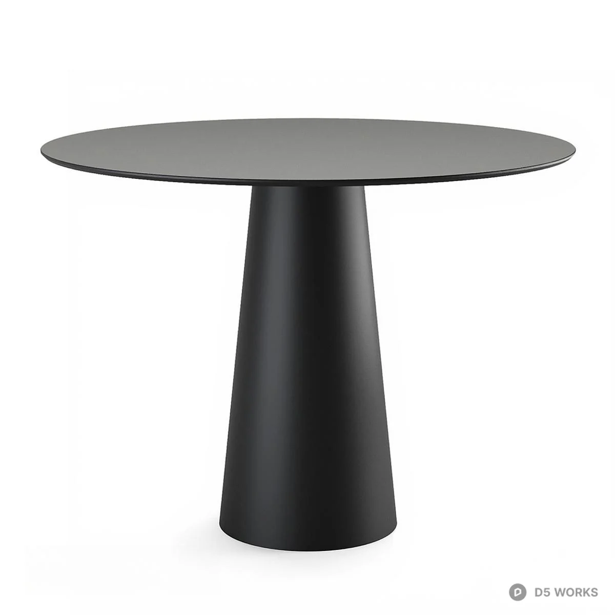 Minimalist Black Pedestal Dining Table 3d model - Image 1