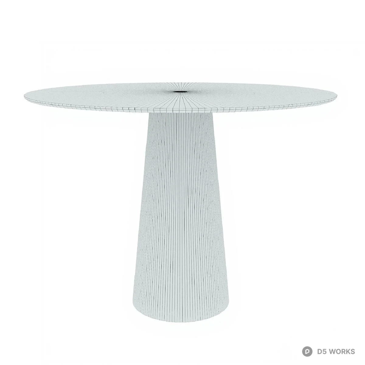 Minimalist Black Pedestal Dining Table 3d model thumbnail 3