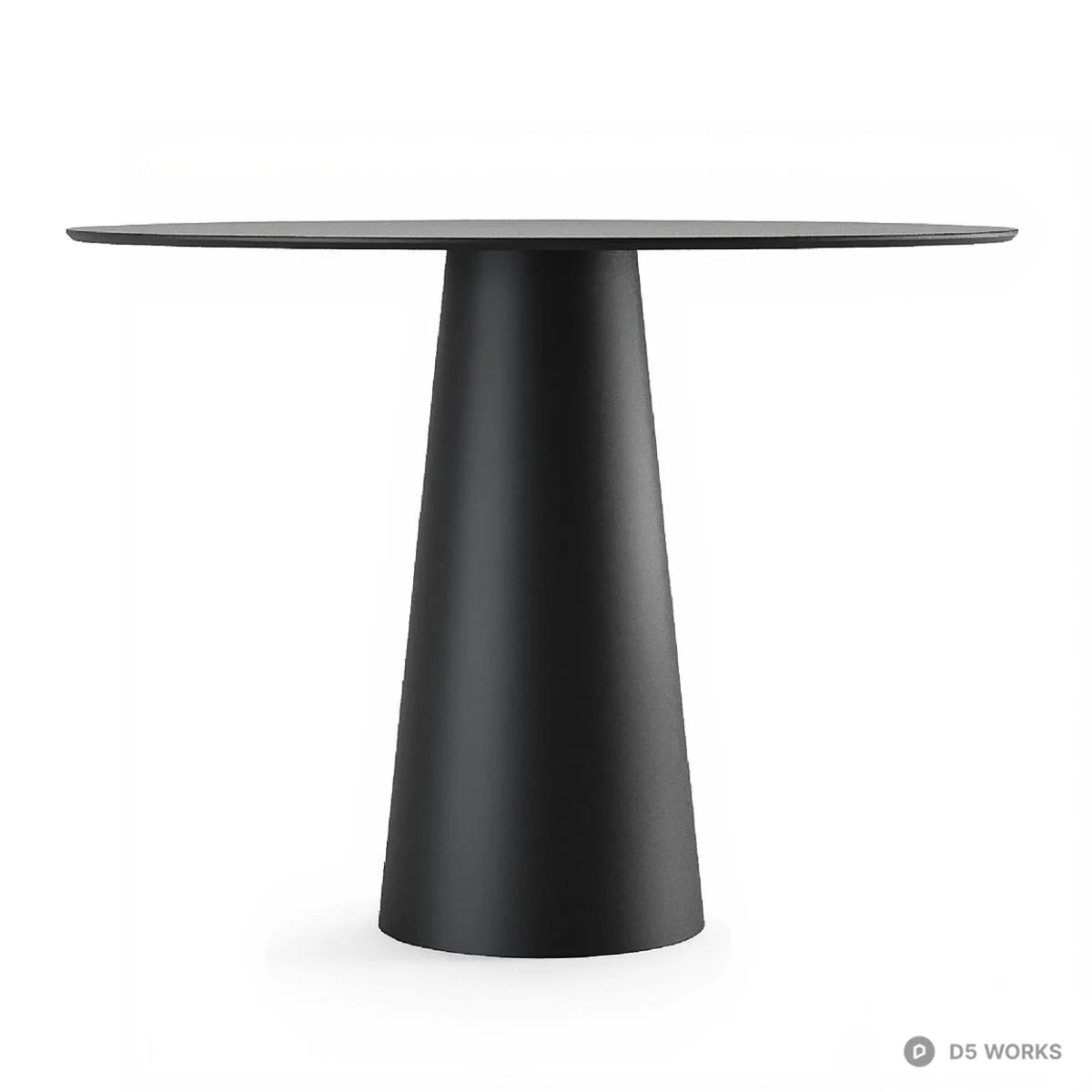 Minimalist Black Pedestal Dining Table 3d model thumbnail 2