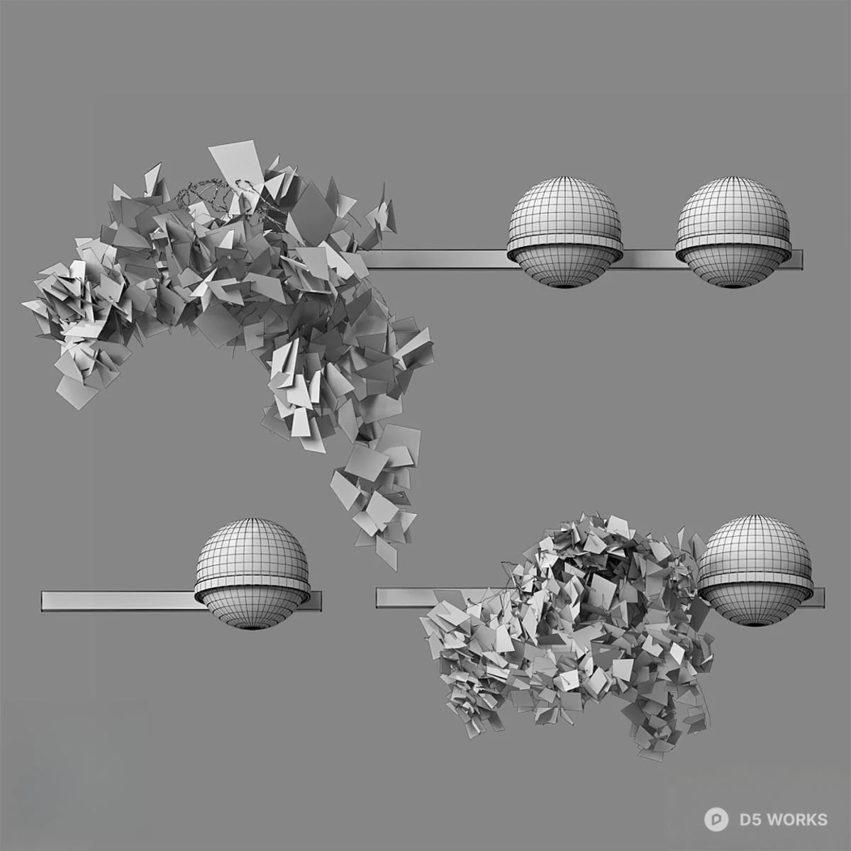 Minimalist Wall Lamp With Greenery 3d model thumbnail 2