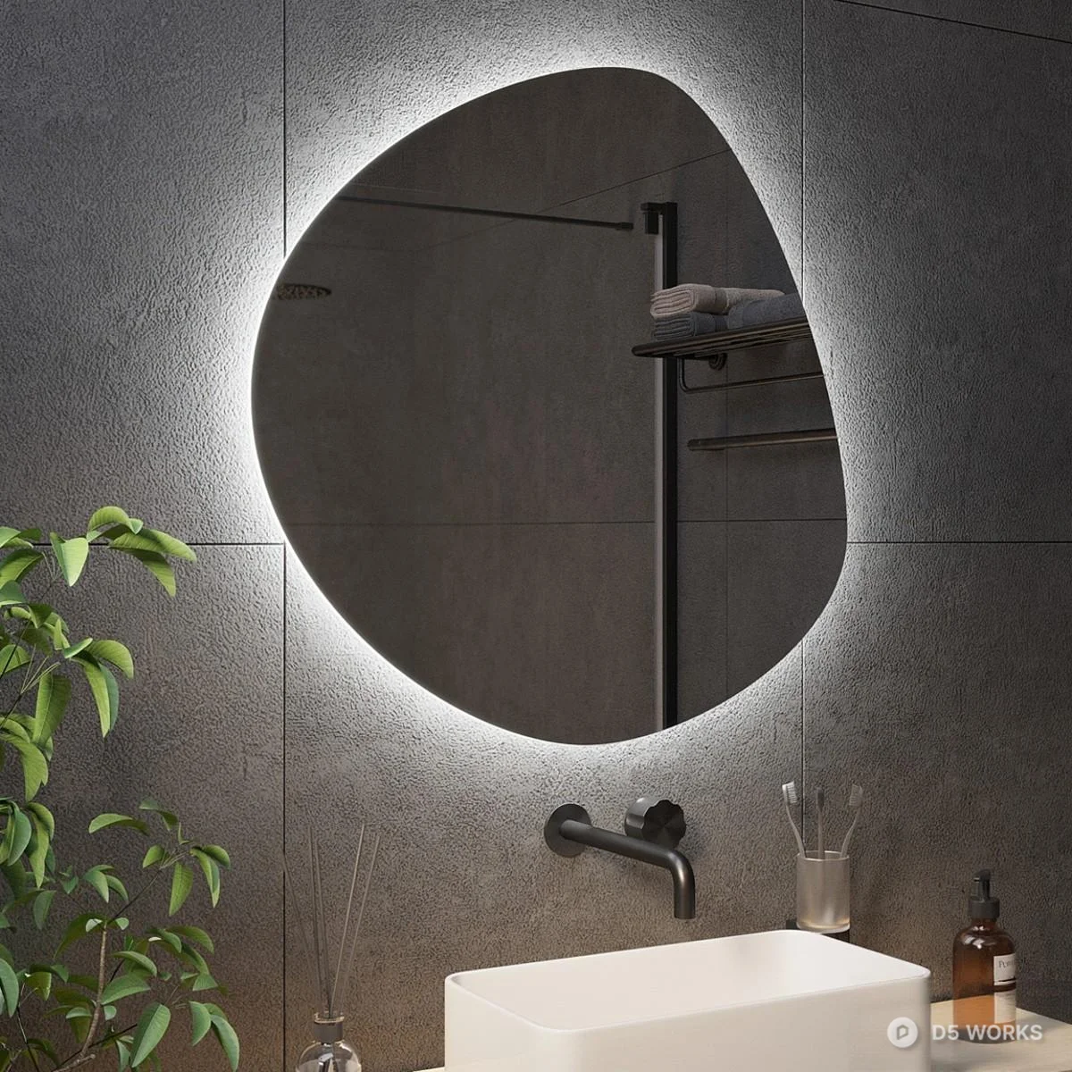 Minimalist Decorative Mirror 3d model thumbnail 4