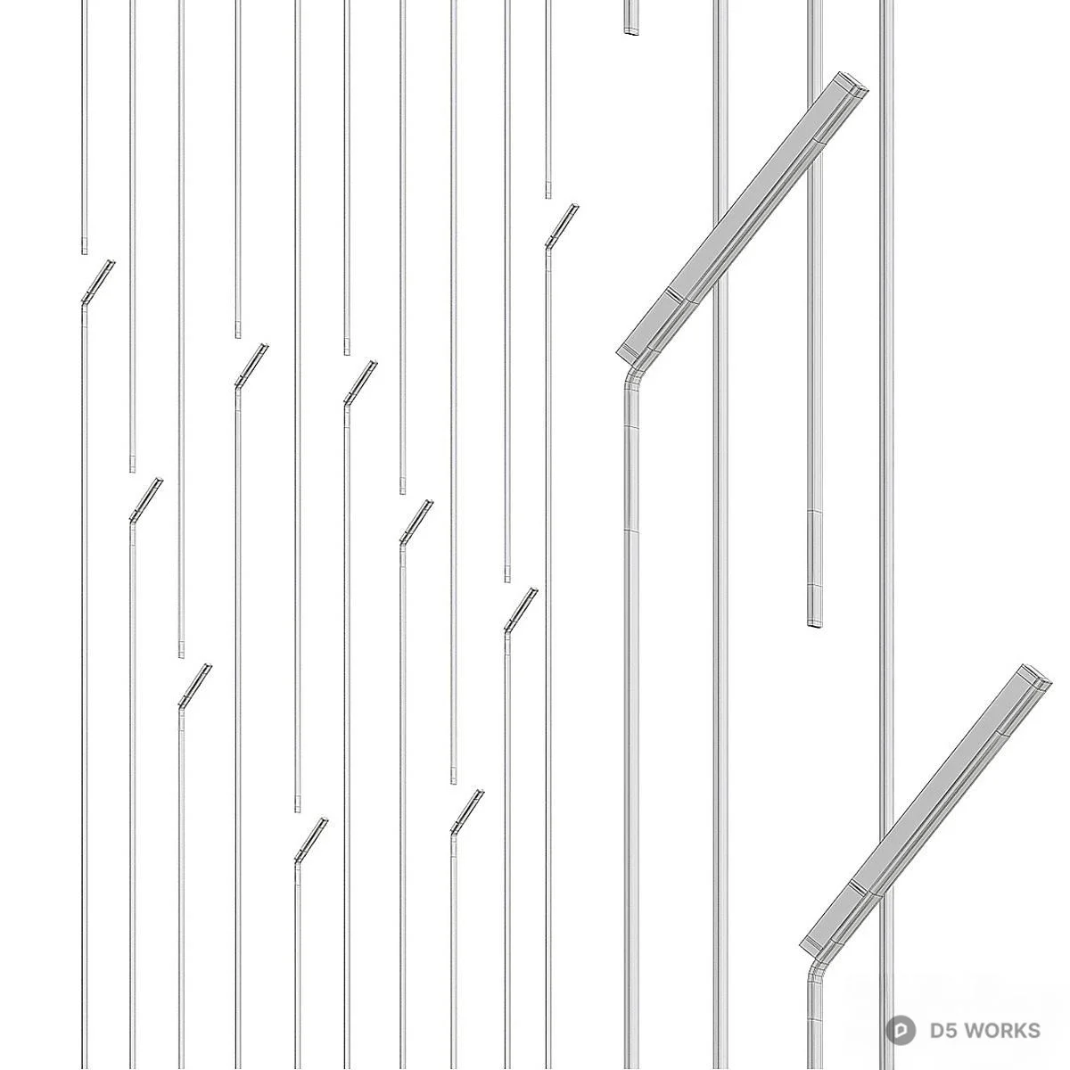 Modern Y-Shaped Wall Lamp 3d model thumbnail 2