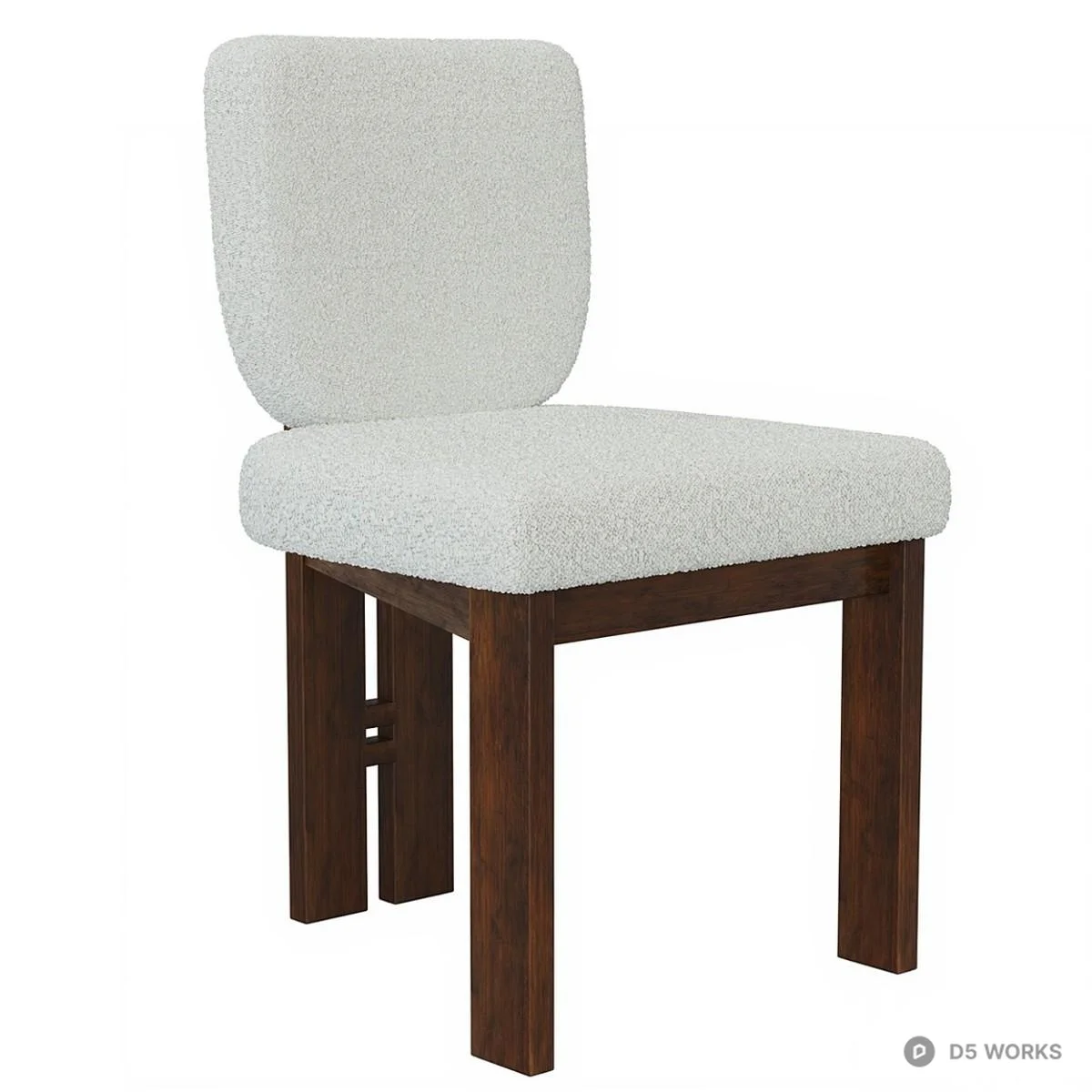Textured Upholstered Dining Chair 3d model thumbnail 2
