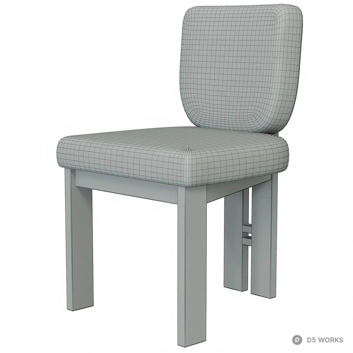 Textured Upholstered Dining Chair 3d model thumbnail 4