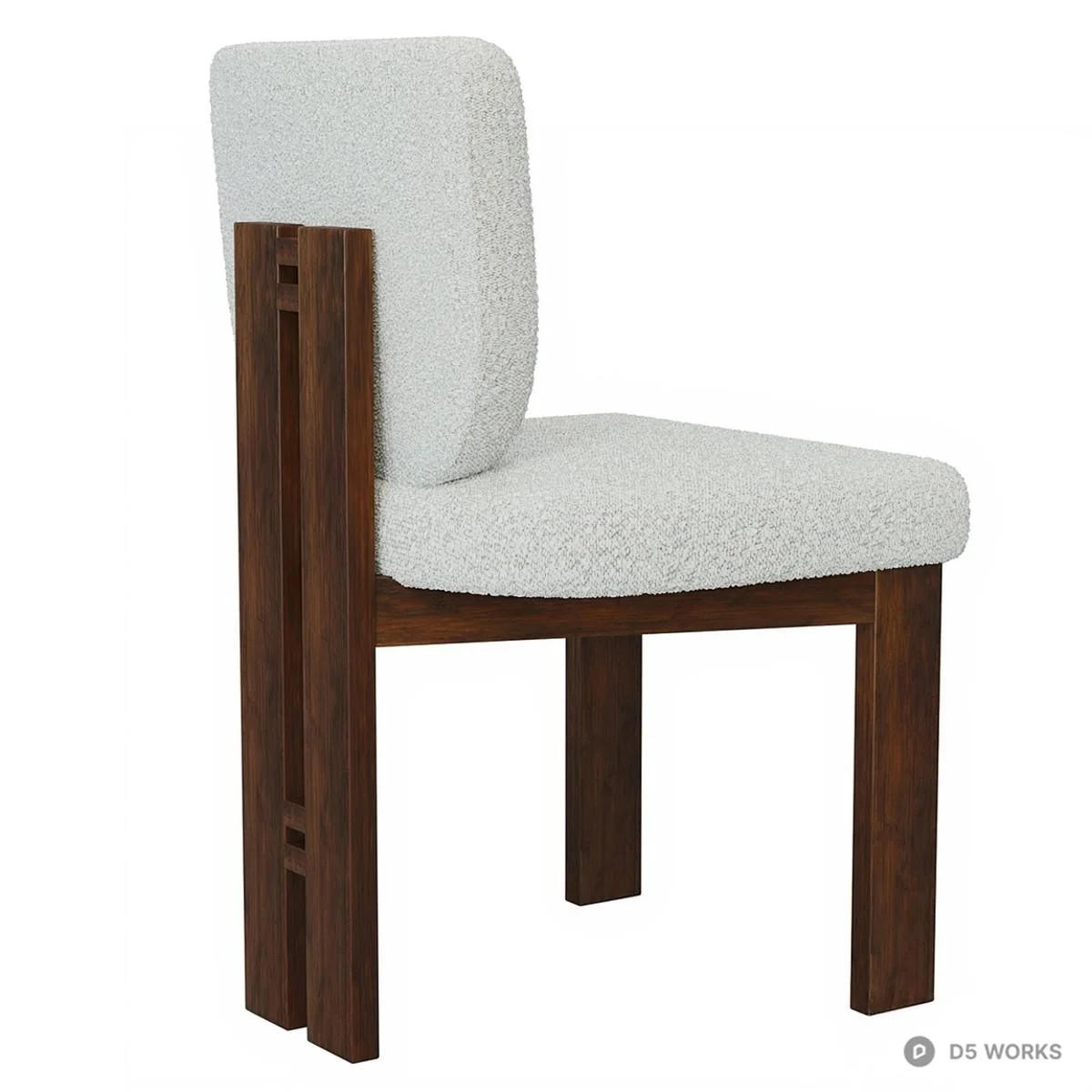 Textured Upholstered Dining Chair 3d model thumbnail 3